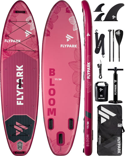 Flypark 11'x34 Inflatable Paddle Boards, Bloom Pink
