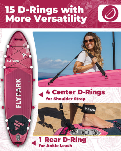 Flypark 11'x34 Inflatable Paddle Boards, Bloom Pink
